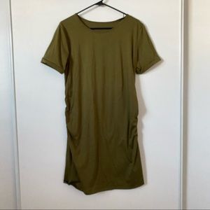 Olive Green Maternity Shirt Dress